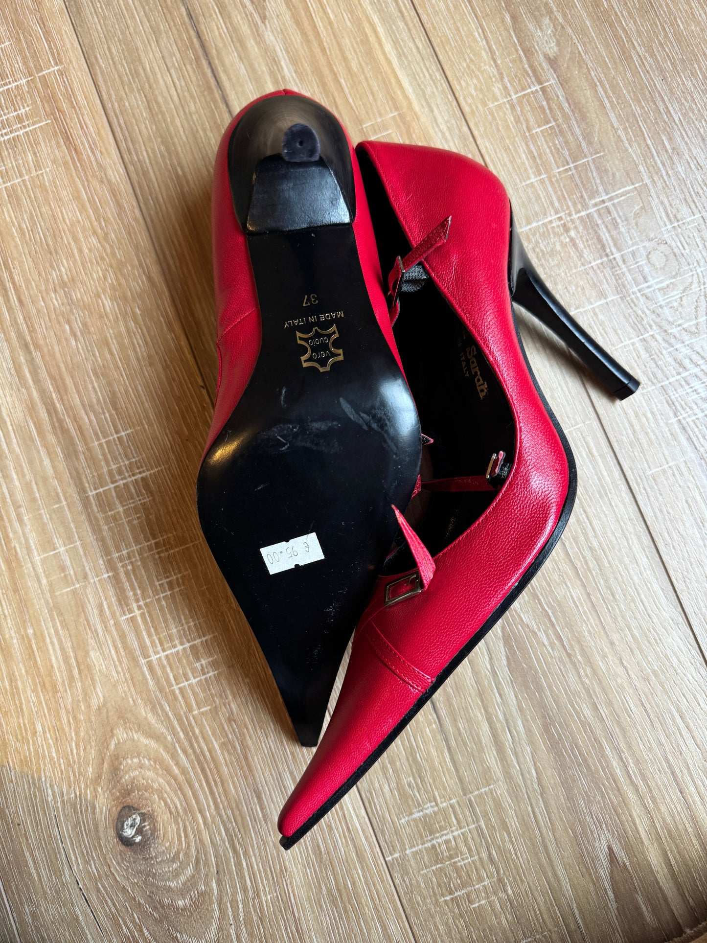 Red Valentini Sarah Leather High Heels