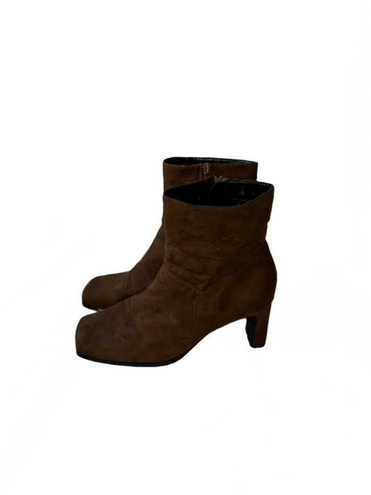Suede Square Toe Ankle Boots