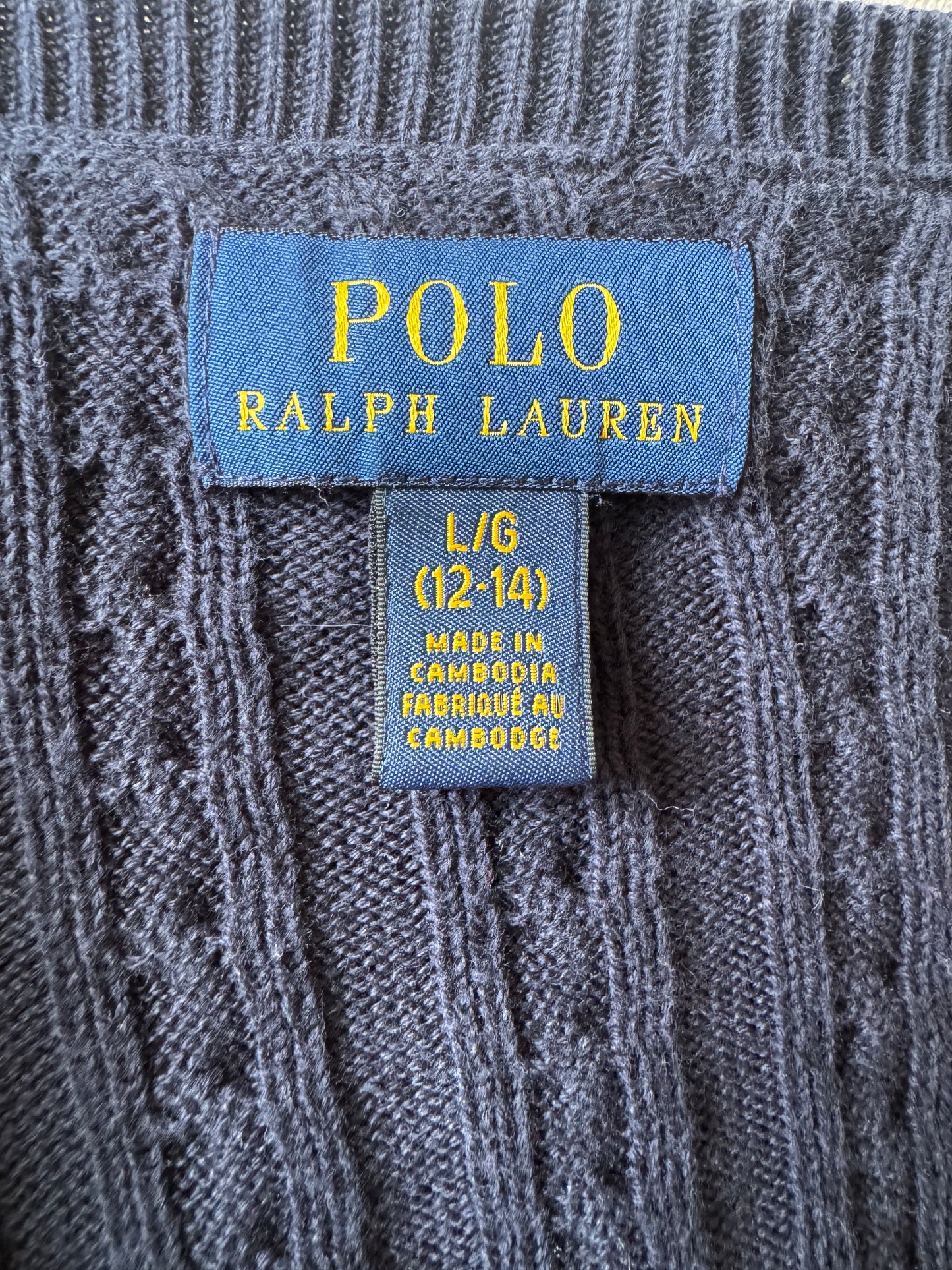 Navy Ralph Lauren Cable Knit Cardigan