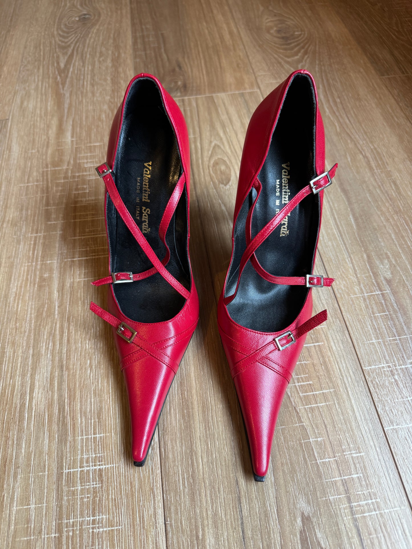 Red Valentini Sarah Leather High Heels