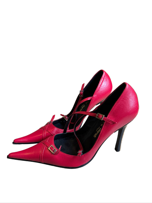 Red Valentini Sarah Leather High Heels